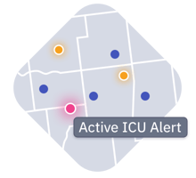 illustration of hospital alerts map
